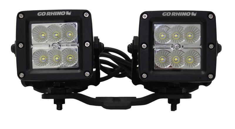 Go Rhino 18-20 Jeep Wrangler JL/JLU/Gladiator JT Light Mount - Two 3in Cubes - GTR Auto