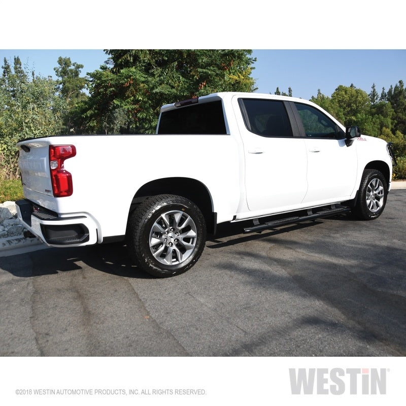 Westin 2019-2026 Chevy Silverado/Sierra 1500 Crew Cab Non LD PRO TRAXX 4 Oval Nerf Step Bars - Black - GTR Auto