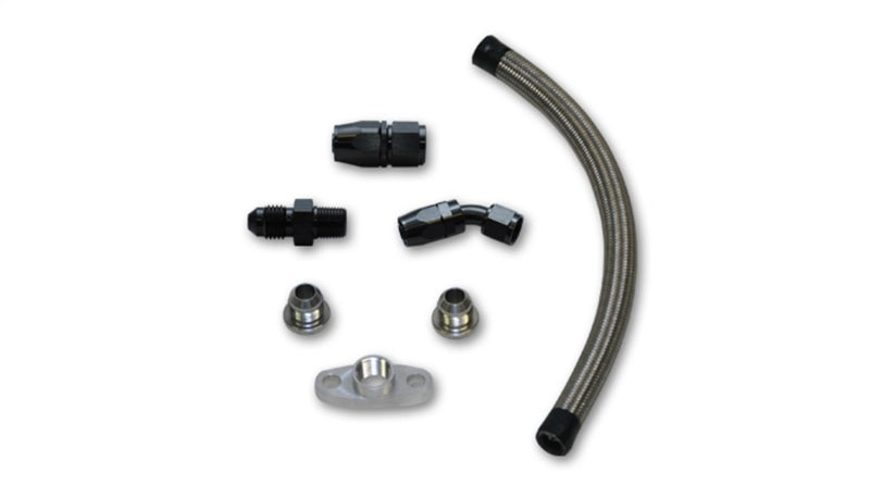 Vibrant Univ Oil Drain Kit incl 12in Teflon lined S.S. hose Fitting - GTR Auto