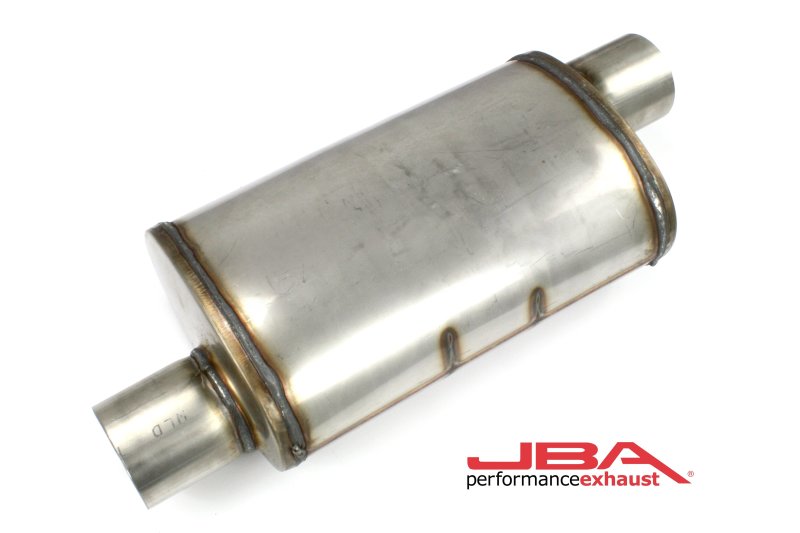 JBA Universal Chambered Style 304SS Muffler 14x8x5 3in Inlet Diameter Offset/Offset - GTR Auto