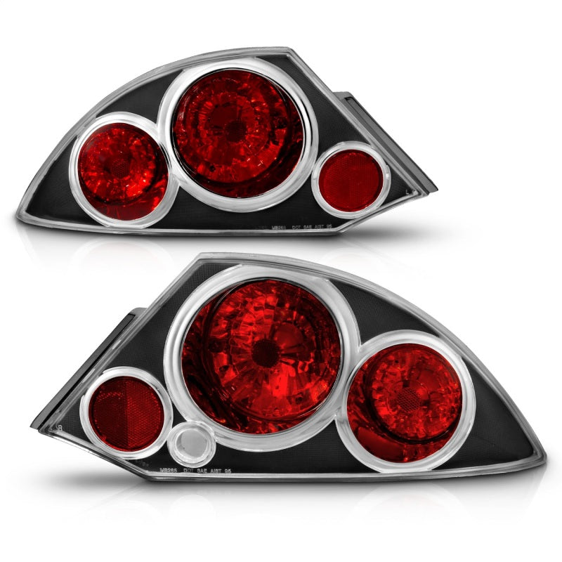 ANZO 2000-2005 Mitsubishi Eclipse Taillights Black - GTR Auto