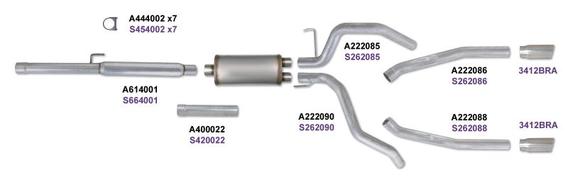 Diamond Eye KIT 3in Catback DUAL AL: DODGE 1500 2009-12 HEMI - GTR Auto