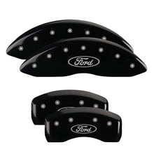 Load image into Gallery viewer, MGP 4 Caliper Covers Engraved Front &amp; Rear Oval logo/Ford Black finish silver ch - GTR Auto