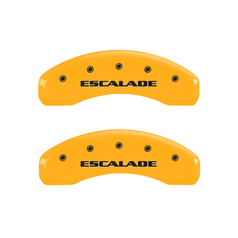 MGP 4 Caliper Covers Engraved F & R Escalade Yellow Finish Black Char 2004 Cadillac Escalade EXT 35014SESCYL