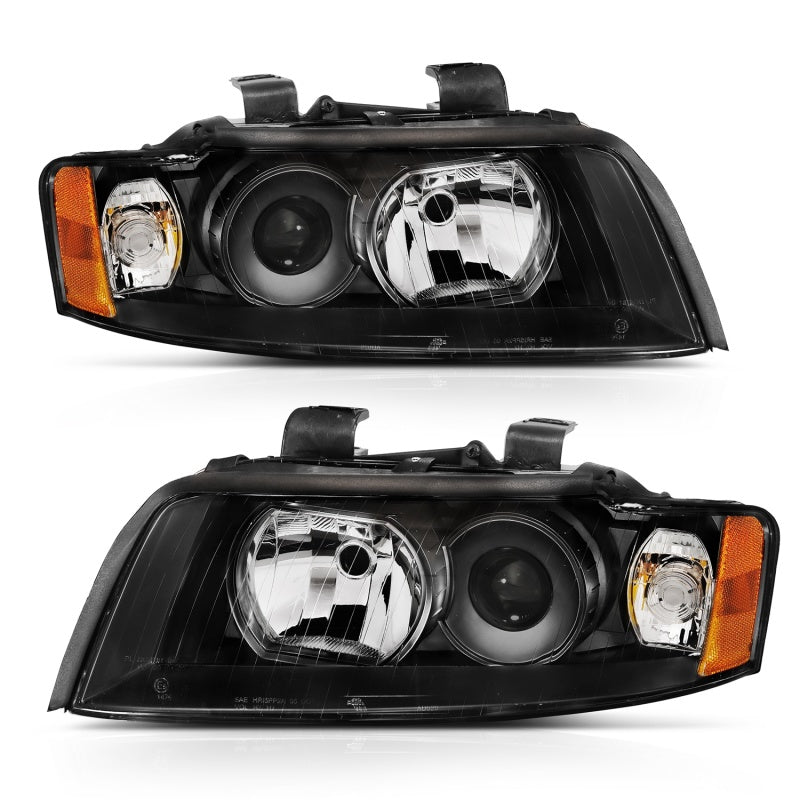 ANZO 2002-2005 Audi A4 Projector Headlight Black G2 (Halogen Type) - GTR Auto