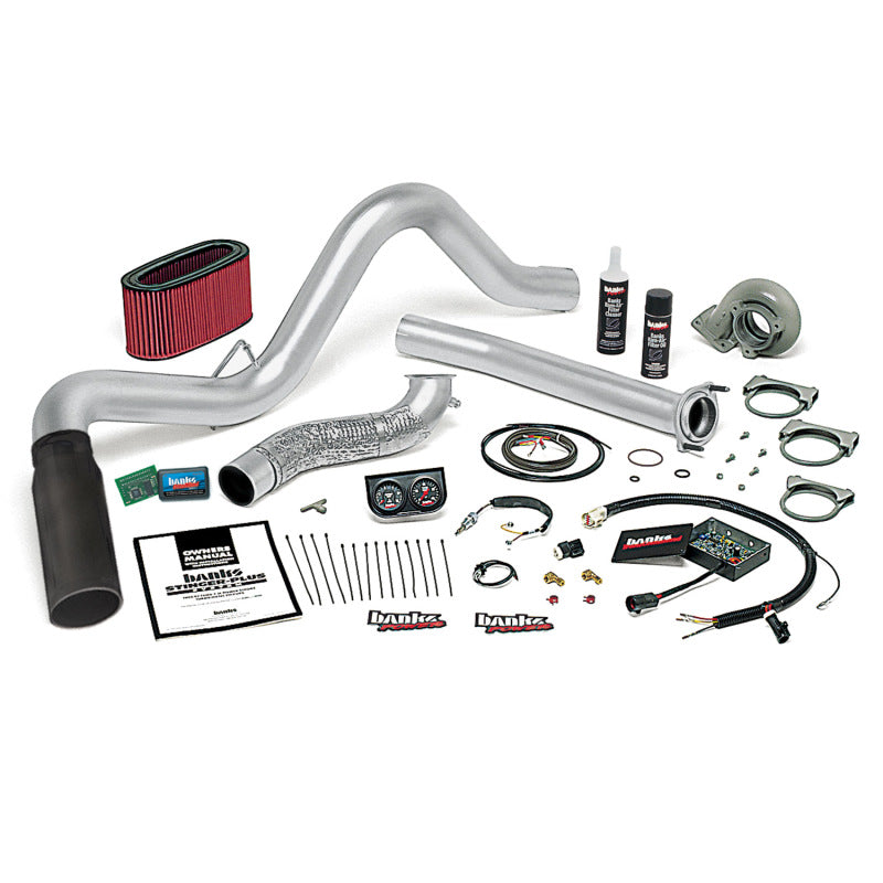 Banks Power 95.5-97 Ford 7.3L Auto Stinger-Plus System - SS Single Exhaust w/ Black Tip - GTR Auto