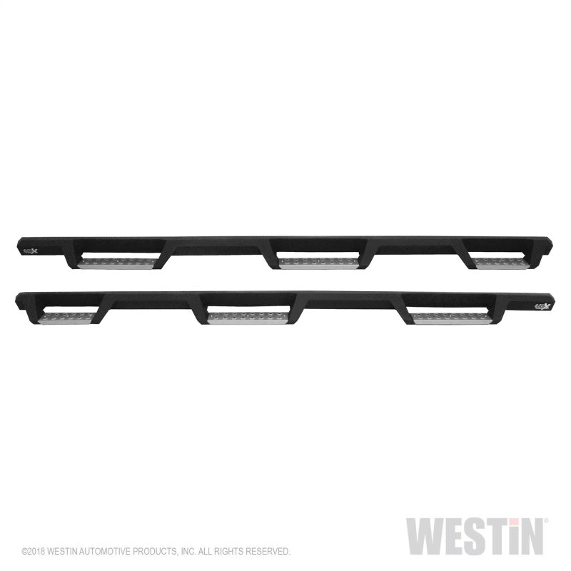 Westin 14-18 Chevrolet Silverado 1500 DC 6.5ft Bed HDX Stainless Drop W2W Nerf Step Bars - Tex. Blk - GTR Auto