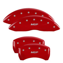 Load image into Gallery viewer, MGP 4 Caliper Covers Engraved Front &amp; Rear MGP Red finish silver ch - GTR Auto