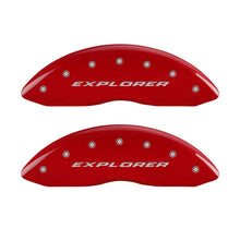 Load image into Gallery viewer, MGP 4 Caliper Covers Engraved Front &amp; Rear Explorer Red finish silver ch - GTR Auto