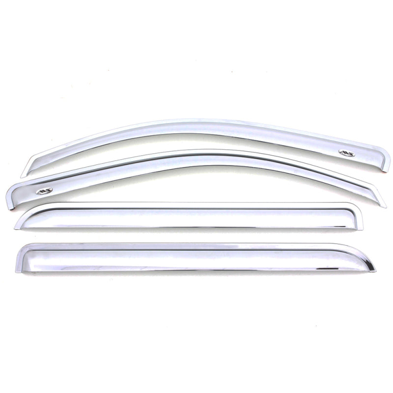 AVS 15-18 Chevy Silverado 2500 Crew Cab Ventvisor Front & Rear Window Deflectors 4pc - Chrome - GTR Auto