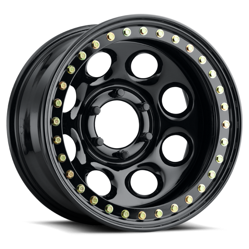 Raceline RT81 Rock 8 17x9.5in/6x139.7 BP/-44mm Offset/107.95mm Bore - Gloss Black Beadlock Wheel - GTR Auto