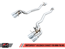 Load image into Gallery viewer, AWE Tuning 18-19 BMW M5 (F90) 4.4T AWD SwitchPath Axle-Back Exhaust - Chrome Silver Tips