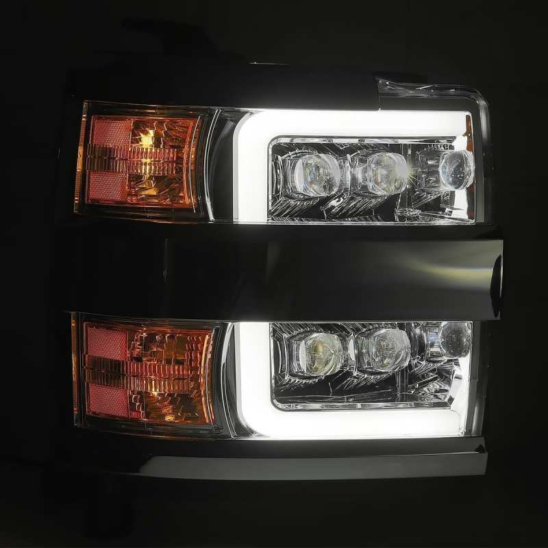 AlphaRex 15-18 Chevy 2500HD NOVA LED Proj Headlight Plank Style Jet Blk w/Activ Light/Seq Signal/DRL - GTR Auto