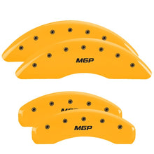 Load image into Gallery viewer, MGP 4 Caliper Covers Engraved Front &amp; Rear MGP Yellow Finish Black Characters 2011 BMW 750i - GTR Auto
