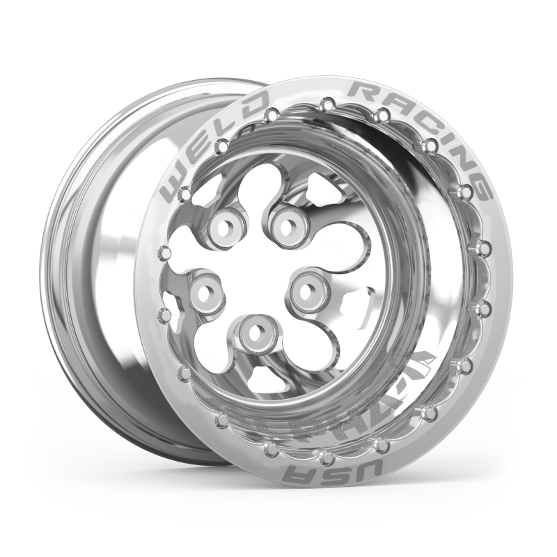 Weld Alpha-1 15x12 / 5x4.75 BP / 3in. BS Polished Wheel - Polished Double Beadlock MT - GTR Auto