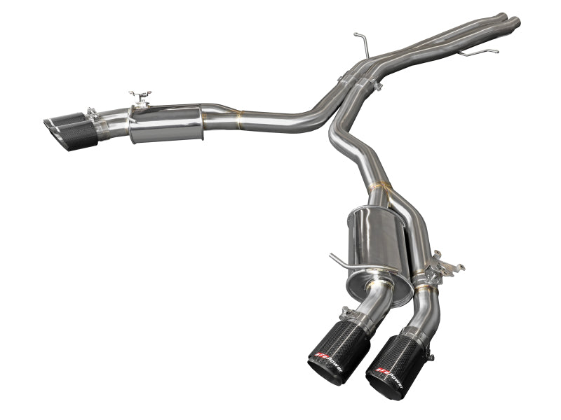 aFe 18-20 Audi RS5 Coupe MACH Force-Xp 3in to 2.5in 304 SS Axle-Back Exhaust System-Quad Carbon Tips - GTR Auto