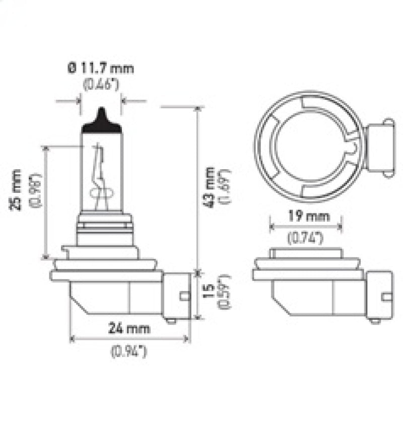 Hella Bulb H11 12V 55W PGJ19-2 T4 LONG LIFE - GTR Auto