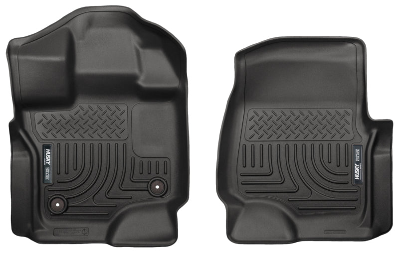 Husky Liners 15-23 Ford F-150 Super/Super Crew Cab WeatherBeater Black Front Floor Liners - GTR Auto