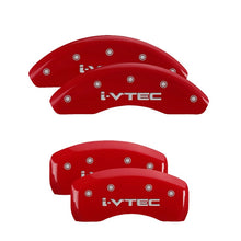 Load image into Gallery viewer, MGP 4 Caliper Covers Engraved Front &amp; Rear i-Vtec Red finish silver ch - GTR Auto