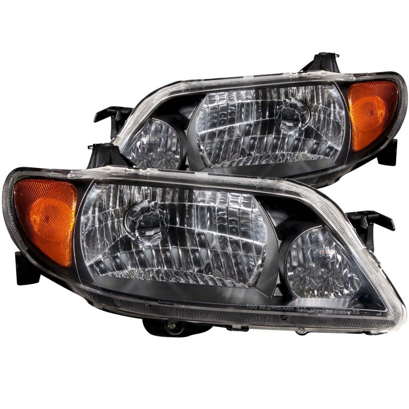 ANZO 2001-2003 Mazda Protege Crystal Headlights Black - GTR Auto