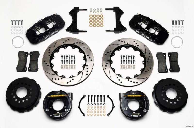 Wilwood AERO4 Rear P-Brake Kit 14.00in Drilled 2005-2014 Mustang - GTR Auto