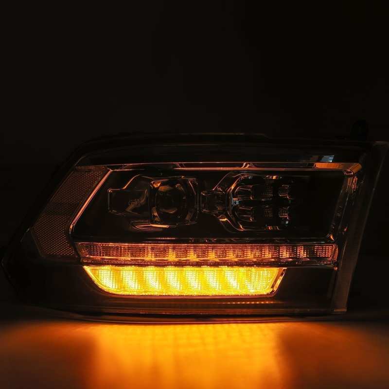 AlphaRex 09-18 Dodge Ram 1500HD PRO-Series Proj Headlights Plank Style Alpha Black w/Seq Signal/DRL - GTR Auto