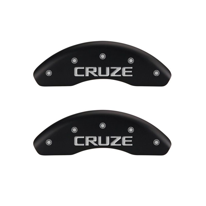 MGP 4 Caliper Covers Engraved Front & Rear MGP Red finish silver ch - GTR Auto