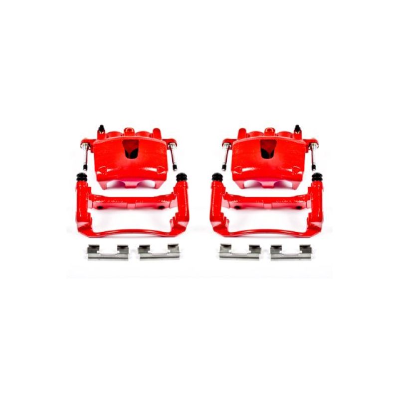 Power Stop 06-10 Jeep Commander Front Red Calipers w/Brackets - Pair