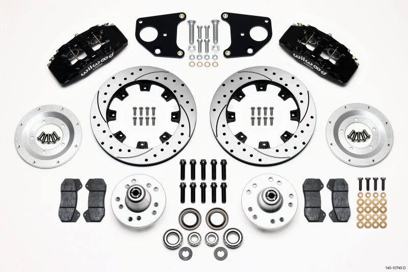 Wilwood Dynapro 6 Front Hub Kit 12.19in Drilled 62-72 CDP B & E Body-Drum - GTR Auto