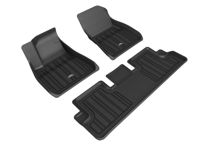 3D MAXpider 2020-2022 Tesla Model 3 Elitect 1st & 2nd Row Floormats - Black - GTR Auto