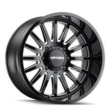 Load image into Gallery viewer, Mayhem 8114 Utopia 20x9 / 5x127 BP / 0mm Offset / 71.5mm Hub Black w/ Milled Spokes Wheel - GTR Auto