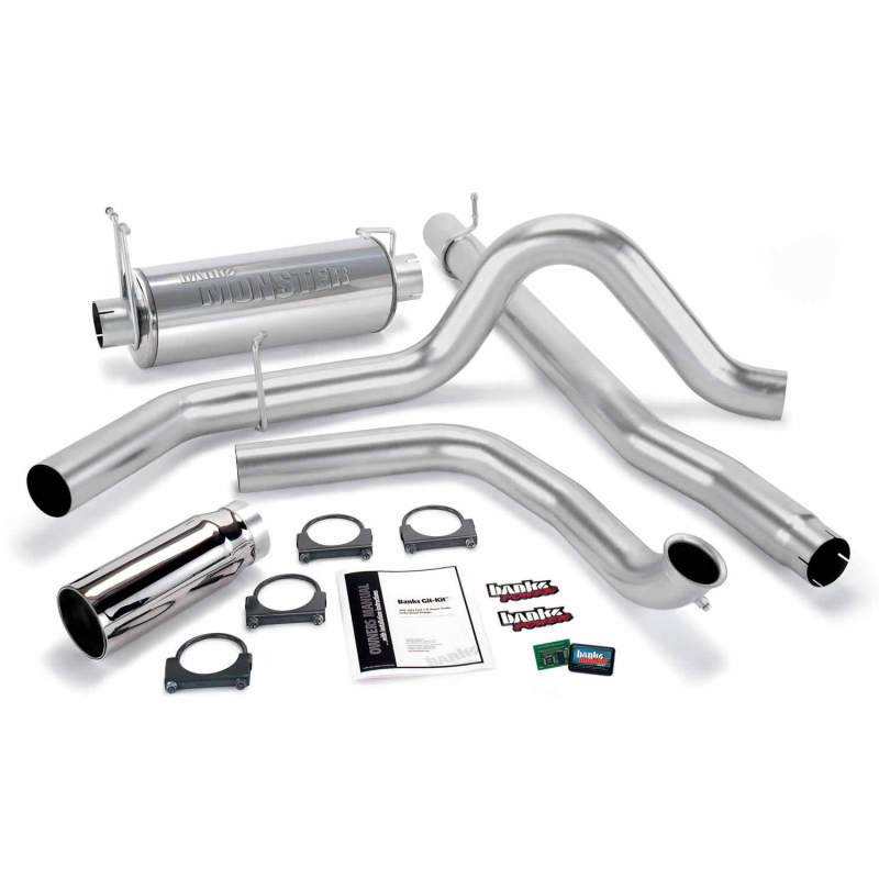 Banks Power 99 Ford 7.3L Truck w/Cat Conv Git-Kit - SS Single Exhaust w/ Chrome Tip - GTR Auto