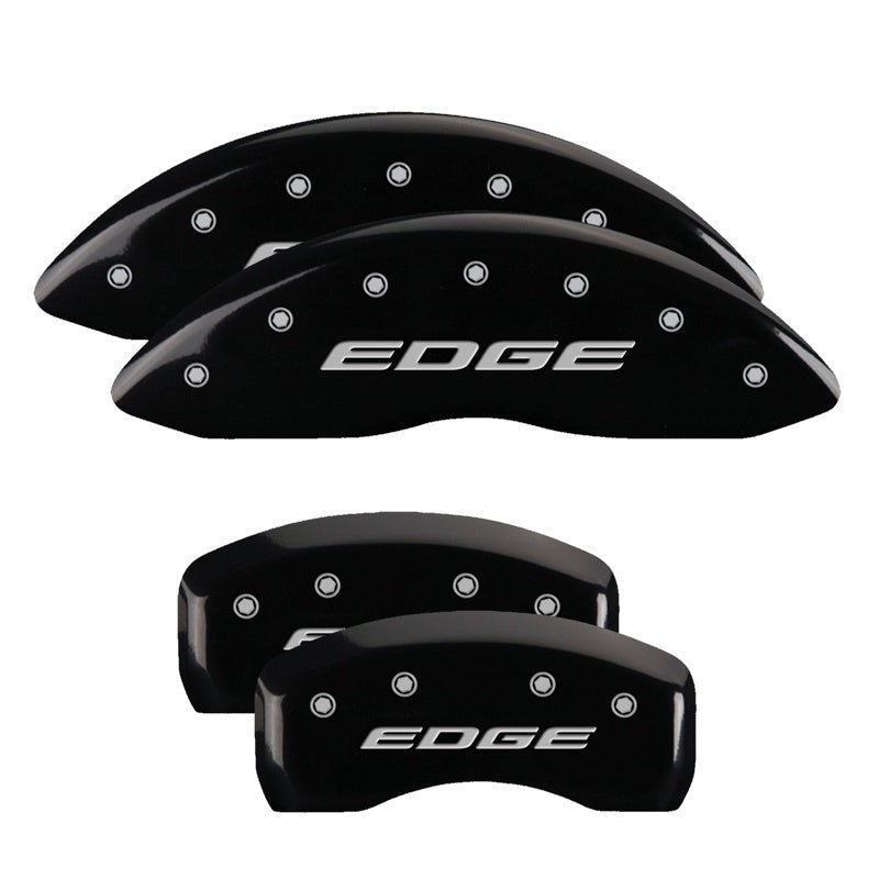 MGP 4 Caliper Covers Engraved Front & Rear Explorer Black finish silver ch - GTR Auto