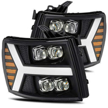 Load image into Gallery viewer, AlphaRex 07-13 Chevy 1500HD NOVA LED Proj Headlights Plank Style Matte Blk w/Activ Light/Seq Signal - GTR Auto
