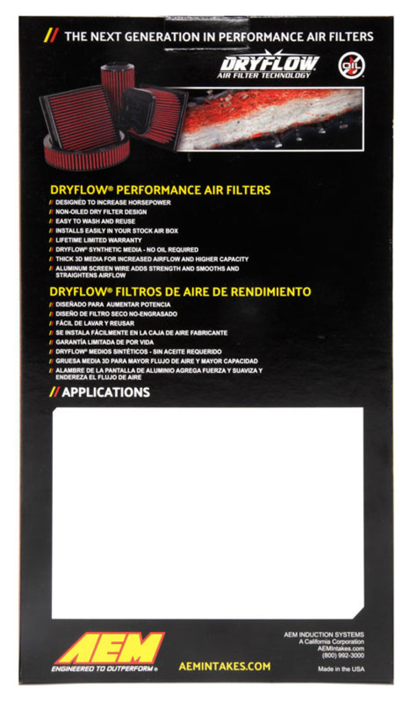 AEM 17-20 Subaru BRZ 2.0L DryFlow Air Filter - GTR Auto