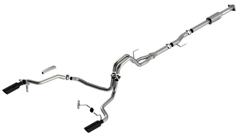 Borla F-150 2021 2.7L/3.5L 4dr CC SB EC STB Lari/King R/Plinum/LTD 3/2.25 SRE CB AK BLK CHR Tips - GTR Auto