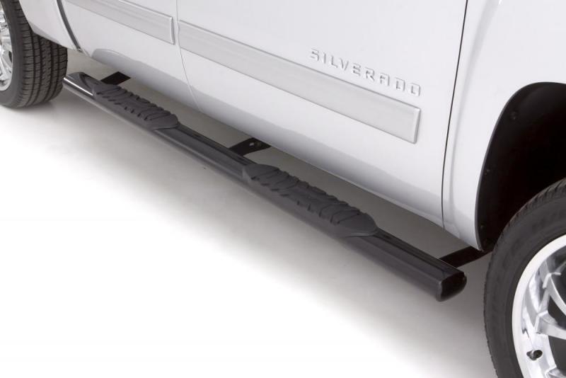Lund 99-13 Chevy Silverado 1500 Ext. Cab 5in. Oval Straight Steel Nerf Bars - Black - GTR Auto