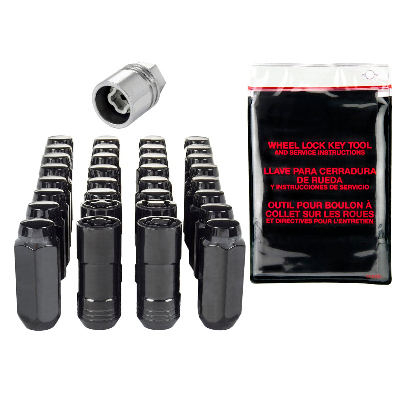 McGard 8 Lug Hex Install Kit w/Locks (Cone Seat Nut) M14X2.0 / 13/16 Hex / 2.25in. Length - Black - GTR Auto
