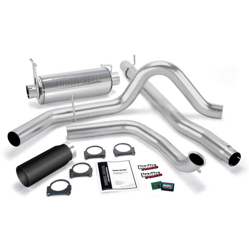 Banks Power 99 Ford 7.3L Truck w/Cat Conv Git-Kit - SS Single Exhaust w/ Black Tip - GTR Auto
