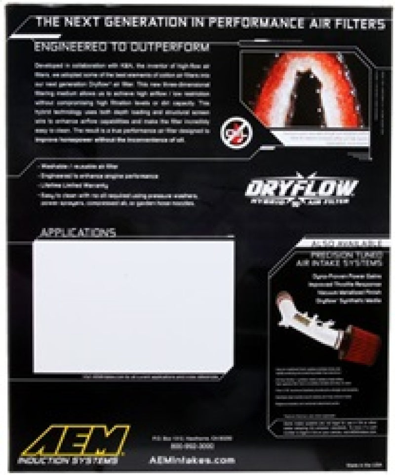 AEM 02-07 Dodge Ram 3.7L (V6)/4.7L-5.9L (V8) Dryflow Panel Air Filter - GTR Auto