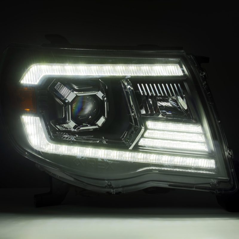 AlphaRex 05-11 Toyota Tacoma PRO-Series Projector Headlights Plank Style Design Chrome w/DRL - GTR Auto