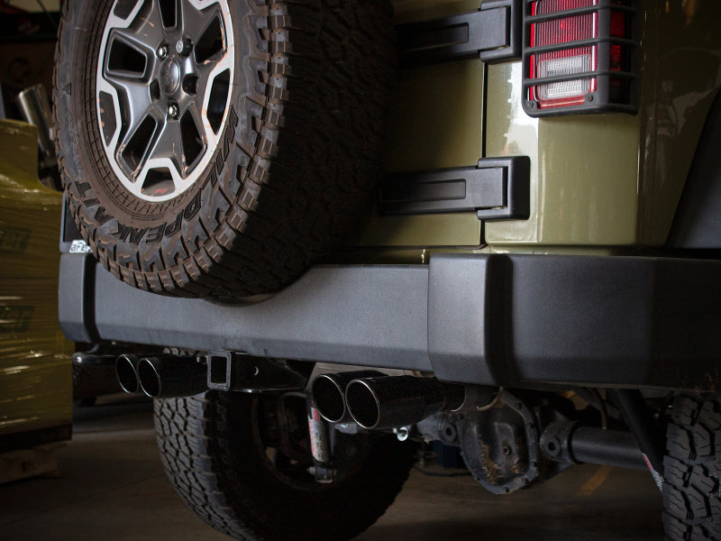 aFe Rebel Series 2.5in 409 SS Axle-Back Exhaust System Black 07-18 Jeep Wrangler (JK) V6-3.6L/3.8L - GTR Auto