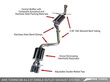 Load image into Gallery viewer, AWE Tuning Audi B8 A4 Touring Edition Exhaust - Single Side Polished Silver Tips - GTR Auto