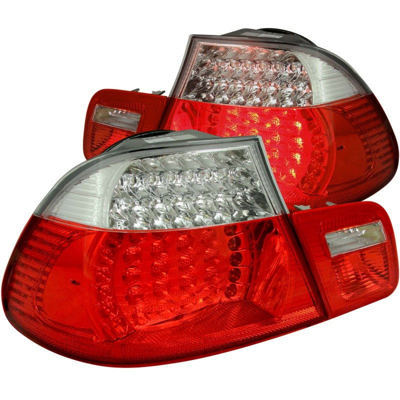 ANZO 2000-2003 BMW 3 Series E46 LED Taillights Red/Clear - GTR Auto