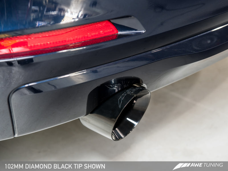 AWE Tuning 13-18 BMW 320i (F30) Touring Edition Exhaust w/ Performance Mid Pipe - Diamond Blk Tips - GTR Auto