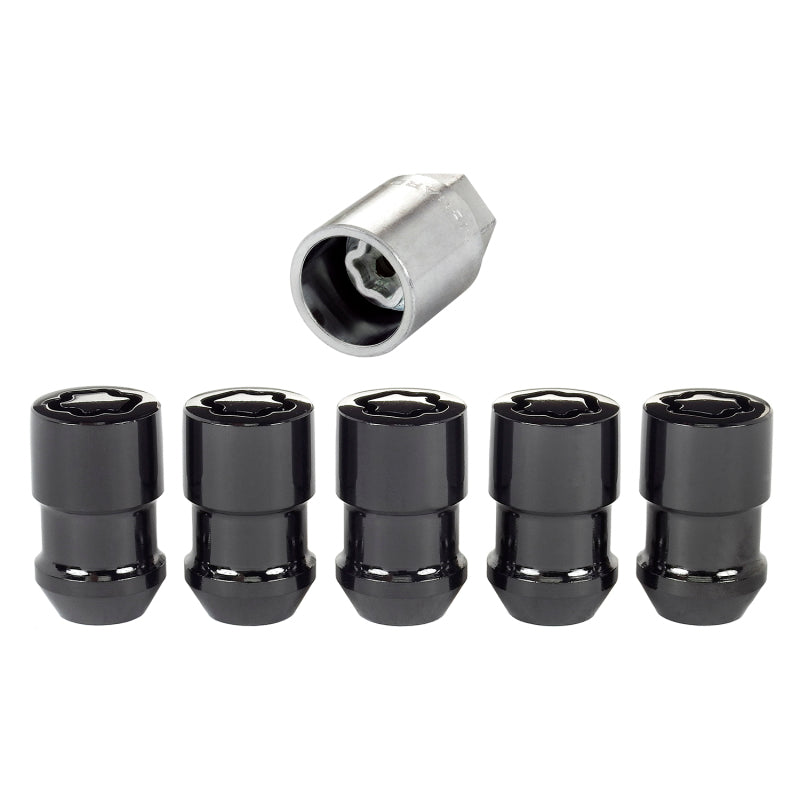 McGard Wheel Lock Nut Set - 5pk. (Cone Seat) M12X1.5 / 3/4 Hex / 1.46in. Length - Black - GTR Auto