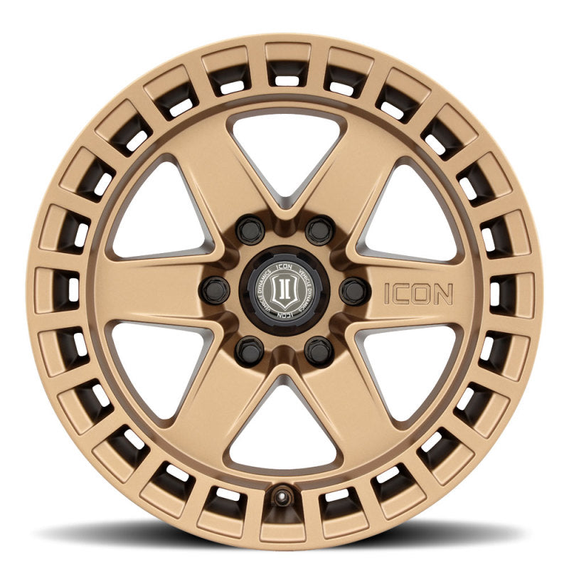 ICON Raider 17x8.5 6x120 0mm Offset 4.75in BS Satin Brass Wheel - GTR Auto