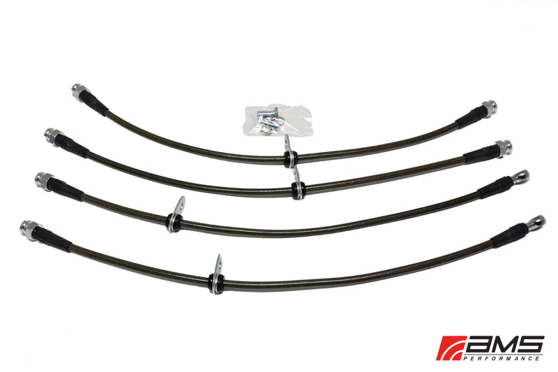 AMS Performance 08-15 Mitsubishi EVO X Stainless Steel Brake Lines (4 Lines) - GTR Auto