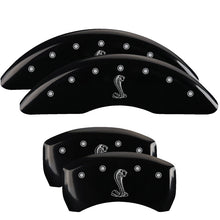 Load image into Gallery viewer, MGP 4 Caliper Covers Engraved Front &amp; Rear Tiffany Snake Black finish silver ch - GTR Auto