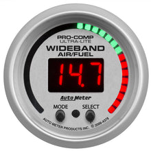 Load image into Gallery viewer, Autometer Ultra-Lite 52mm Air/Fuel Ratio Pro Plus Digital w/ Peak &amp; Warning Gauge